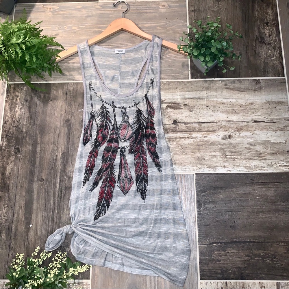 🌸Charming Charlie Feather Tank Top